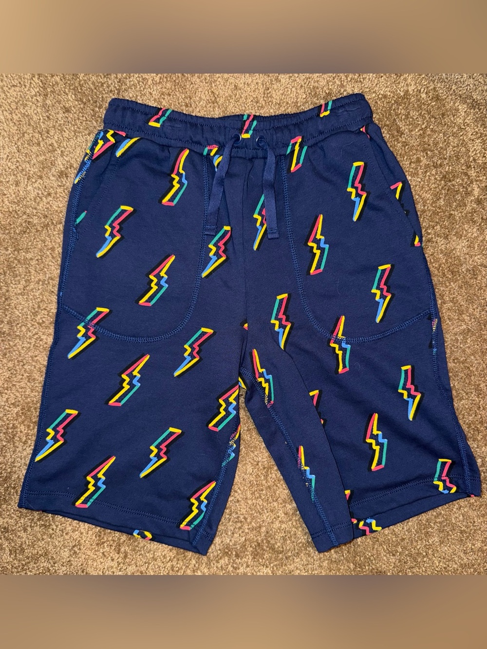 Hanna Andersson lightning print cotton shorts, size 10, EUC